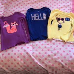 Bundle of girls long sleeve shirts